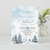 Eine kleine Snowflake Boy Winter Baby Dusche Einladung (Stehend Vorderseite)