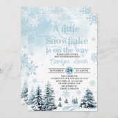 Eine kleine Snowflake Boy Winter Baby Dusche Einladung (Vorne/Hinten)