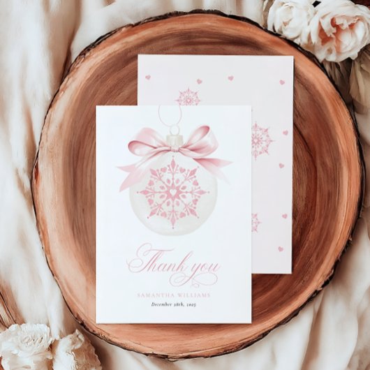 Eine kleine Snowflake Girl Babydusche Danke Karte