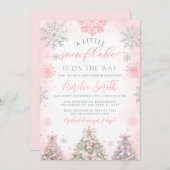 Eine kleine Snowflake Girl Winter Baby Dusche Einladung (Vorne/Hinten)