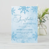 Eine kleine Snowflake Winter Wonderland Baby Dusch Einladung (Stehend Vorderseite)