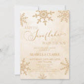 Eine kleine Snowflake Winter Wonderland Baby Dusch Einladung (Vorderseite)