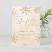 Eine kleine Snowflake Winter Wonderland Baby Dusch Einladung (Stehend Vorderseite)