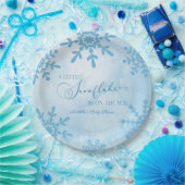 Eine kleine Snowflake Winter Wonderland Baby Dusch Pappteller (Party)