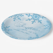 Eine kleine Snowflake Winter Wonderland Baby Dusch Pappteller (Schrägansicht)