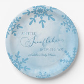 Eine kleine Snowflake Winter Wonderland Baby Dusch Pappteller (Vorderseite)