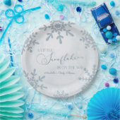 Eine kleine Snowflake Winter Wonderland Baby Dusch Pappteller (Party)