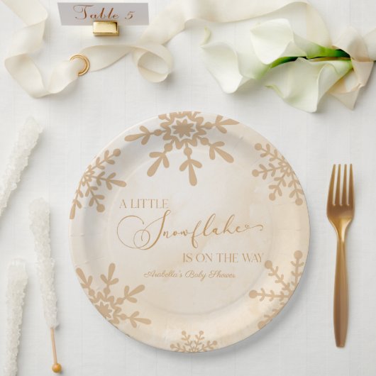 Eine kleine Snowflake Winter Wonderland Baby Dusch Pappteller (Hochzeit)