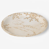 Eine kleine Snowflake Winter Wonderland Baby Dusch Pappteller (Schrägansicht)