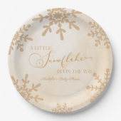 Eine kleine Snowflake Winter Wonderland Baby Dusch Pappteller (Vorderseite)