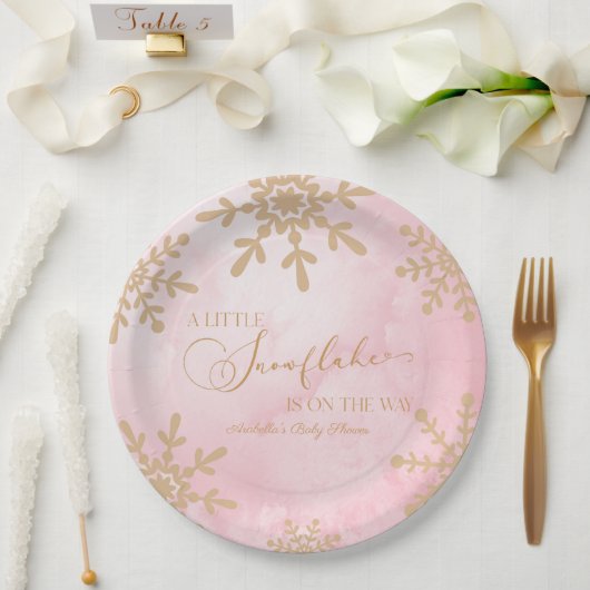 Eine kleine Snowflake Winter Wonderland Baby Dusch Pappteller (Hochzeit)