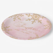 Eine kleine Snowflake Winter Wonderland Baby Dusch Pappteller (Schrägansicht)