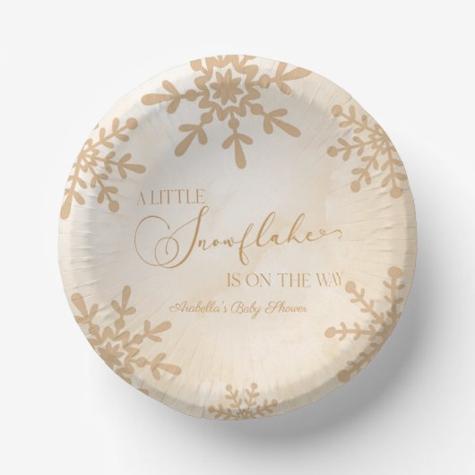 Eine kleine Snowflake Winter Wonderland Baby Dusch Pappteller (Vorderseite)