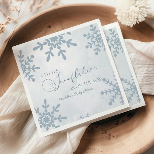 Eine kleine Snowflake Winter Wonderland Baby Dusch Serviette