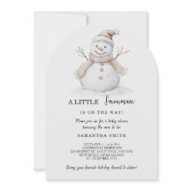 Eine kleine Snowman Baby Dusche Weihnachts-Einladu