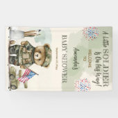Eine kleine Soldat Junge Teddy Bear Babydusche Banner (Horizontal)