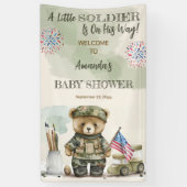 Eine kleine Soldat Junge Teddy Bear Babydusche Banner (Vertikal)