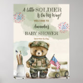 Eine kleine Soldat Junge Teddy Bear Babydusche Poster (Vorne)