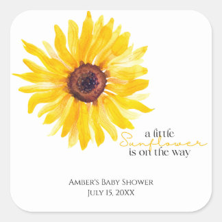 Eine kleine Sonnenblume ist auf dem Aufkleber für 