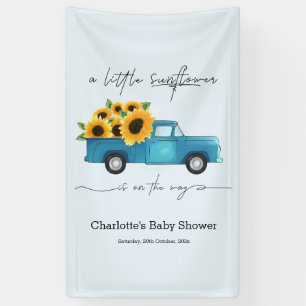 Eine kleine Sonnenblume ist auf dem Weg Baby Showe Banner