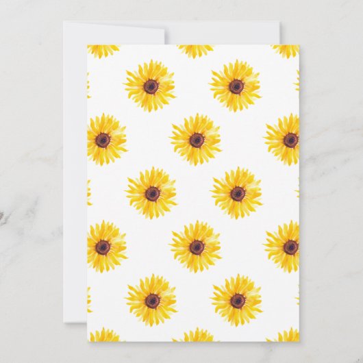 Eine kleine Sonnenblume ist auf dem Weg Dusche Ein Einladung (Rückseite)