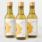 Eine kleine Sonnenblume ist auf dem Weg Mini-Weine Weinetikett (Flaschen)