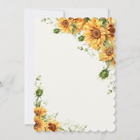 Eine kleine Sonnenblume ist auf dem Weg zur Babydu Einladung (Rückseite)