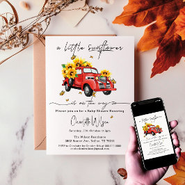 Eine kleine Sonnenblume ist auf dem Weg zur Babydu Einladung