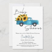 Eine kleine Sonnenblume ist auf dem Weg zur Babydu Einladung (Vorderseite)