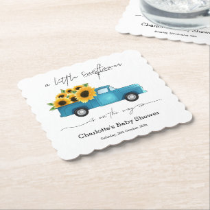 Eine kleine Sonnenblume ist auf dem Weg zur Babydu Untersetzer