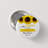Eine kleine Sonnenblume ist unterwegs! Babyparty Button (Vorne & Hinten)