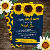 Eine kleine Sonnenblume ist unterwegs! Babyparty Dankeskarte