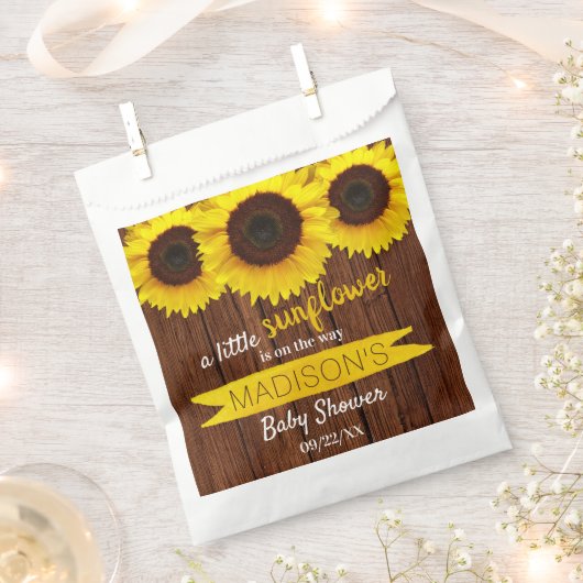 Eine kleine Sonnenblume ist unterwegs! Babyparty Geschenktütchen (Ausgeschnitten)