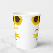Eine kleine Sonnenblume ist unterwegs! Babyparty Pappbecher (Rechts)