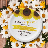 Eine kleine Sonnenblume ist unterwegs! Babyparty Pappteller