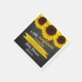 Eine kleine Sonnenblume ist unterwegs! Babyparty Serviette (Ecke)