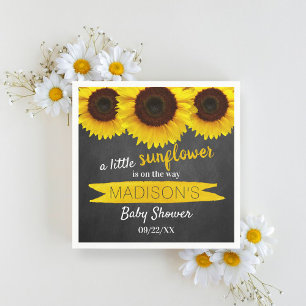 Eine kleine Sonnenblume ist unterwegs! Babyparty Serviette