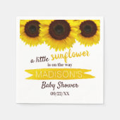 Eine kleine Sonnenblume ist unterwegs! Babyparty Serviette (Vorderseite)