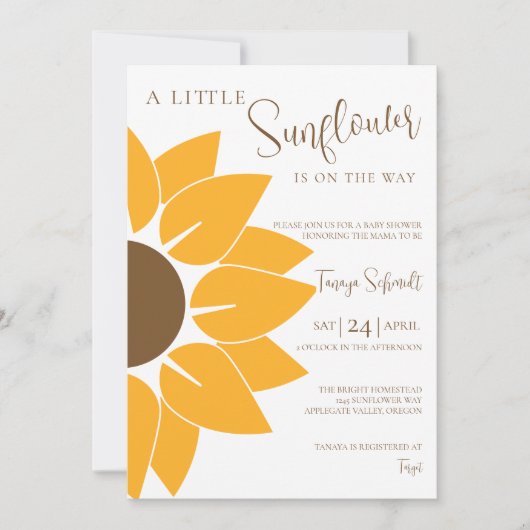 Eine kleine Sonnenblume ist unterwegs Einladung (Vorderseite)