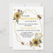 Eine kleine Sonnenblumendusche Einladung (Vorderseite)