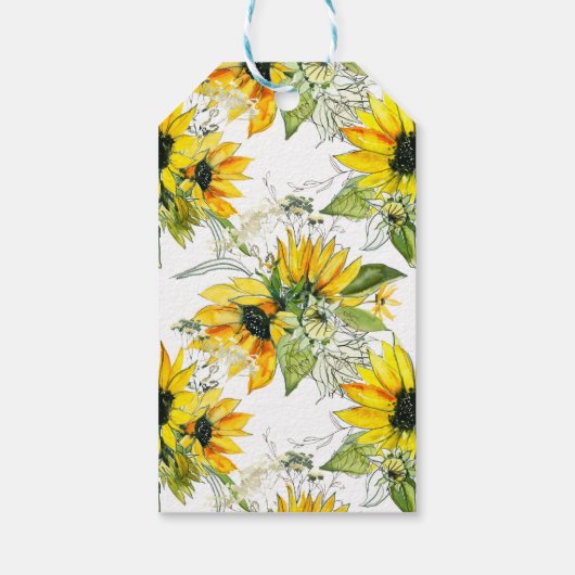 Eine kleine Sonnenblumendusche Geschenkanhänger (Rückseite)