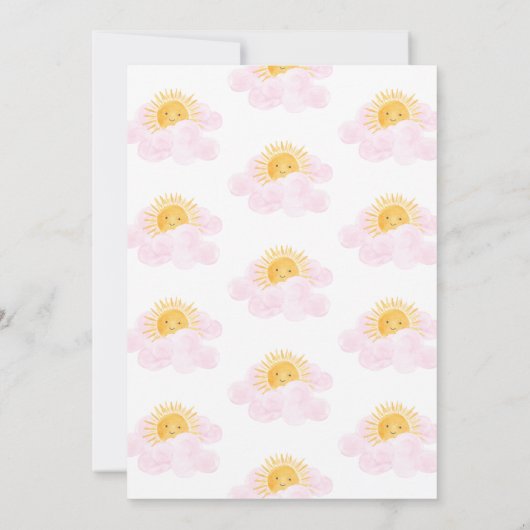 Eine kleine Sonnenstraße ist auf dem Weg zur Babyd Einladung (Rückseite)