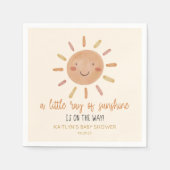 Eine kleine Sonnenstraße mit gelber Sonnendusche Serviette (Vorderseite)