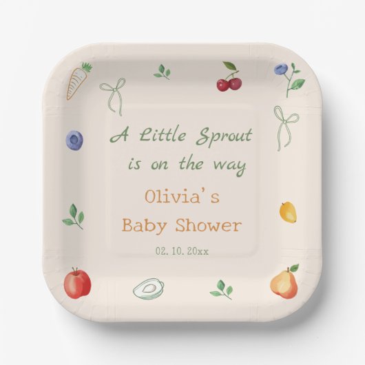 Eine kleine Spross-Baby-Party Pappteller (Vorderseite)