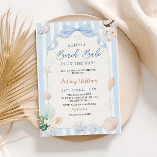 Eine kleine Strand-Babyparty mit Muscheln Einladung