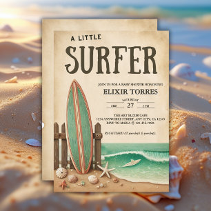 Eine kleine Surfer-Vintage-Baby-Party Einladung