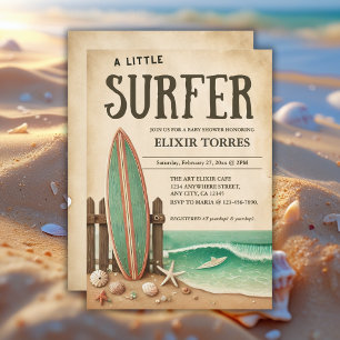Eine kleine Surfer-Vintage-Baby-Party Einladung