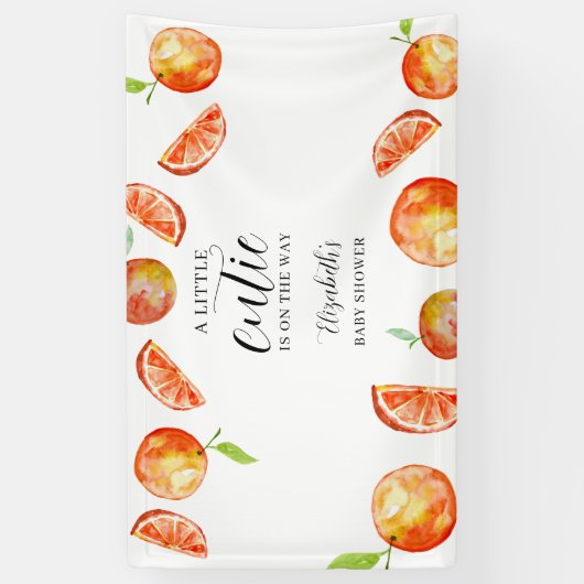 Eine kleine Süsse auf der Way Baby Dusche Orange Banner (Vertikal)