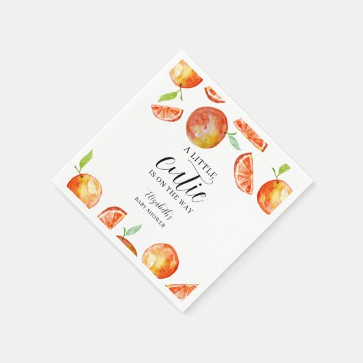 Eine kleine Süsse auf der Way Baby Dusche Orange Serviette (Ecke)