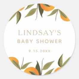 Eine kleine Süsse auf der Way Baby Dusche Runder Aufkleber